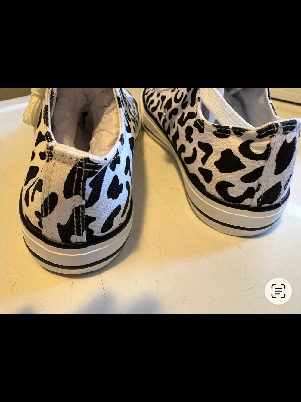 Women’s High-Top Leopard Print Sneakers - White/Black